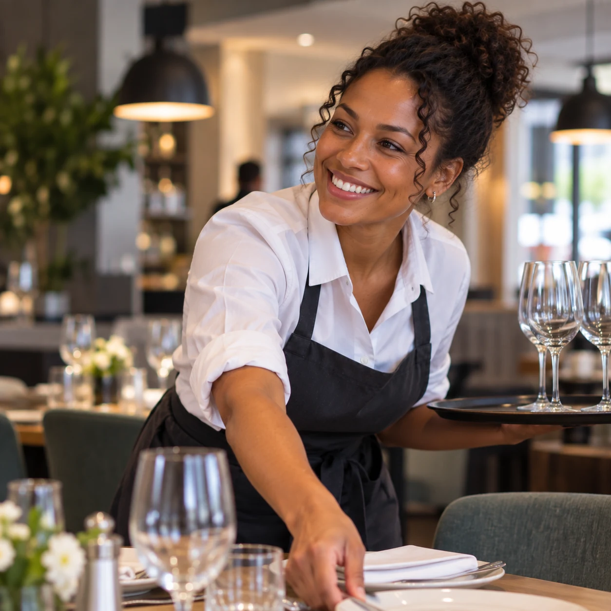 Servicemitarbeiterin im Restaurant